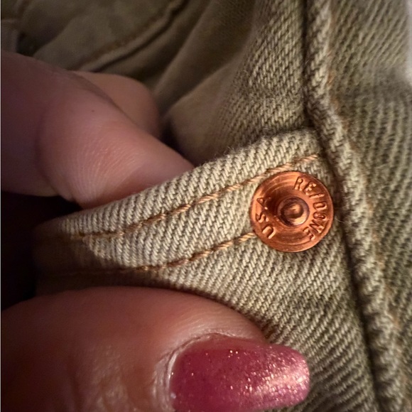 Re/Done High Rise Green Women's Jeans - Picture 6 of 15